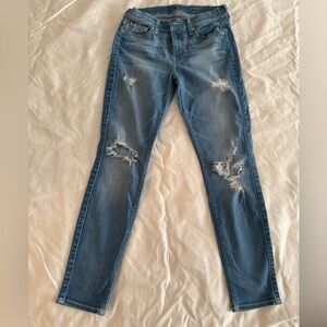 7 For All Mankind Light Blue Distressed Skinny Jeans